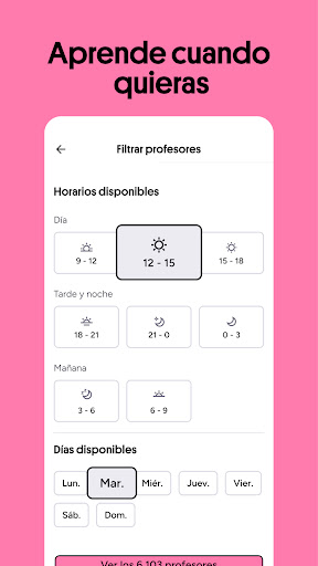 Captura de pantalla de Preply: aprender idiomas