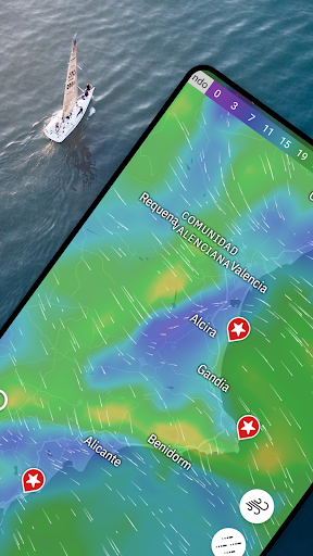 Captura de pantalla de Windfinder: Viento y clima