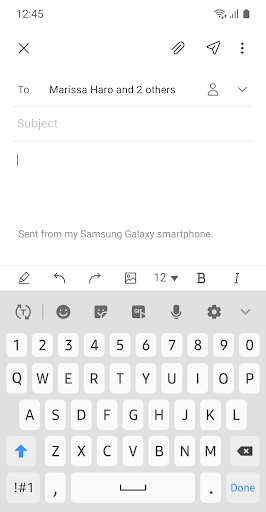 Captura de pantalla de Samsung Email