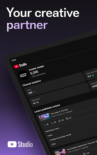 Captura de pantalla de YouTube Studio
