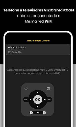 Captura de pantalla de Control remoto VIZIO Smart TV