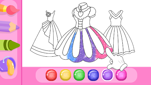 Dress Coloring Game Glitter Screenshot