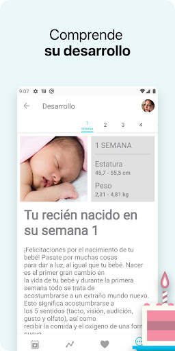 Captura de pantalla de Bebé + | Sigue su crecimiento