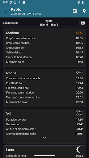 Captura de pantalla de Sun Position Pro