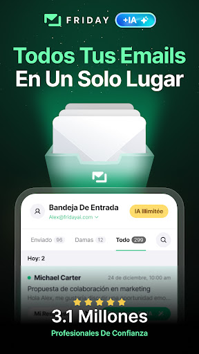 Captura de pantalla de Friday: Asistente de email IA