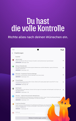 Firefox: Privater Browser Screenshot