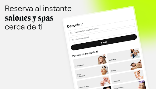 Captura de pantalla de Fresha para clientes
