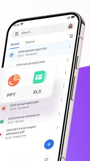 Captura de pantalla de WPS Office: PDF, Word, Excel