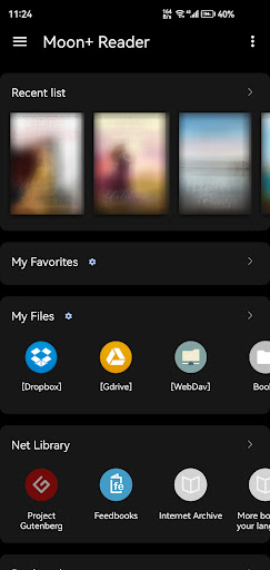 Captura de pantalla de Moon+ Reader