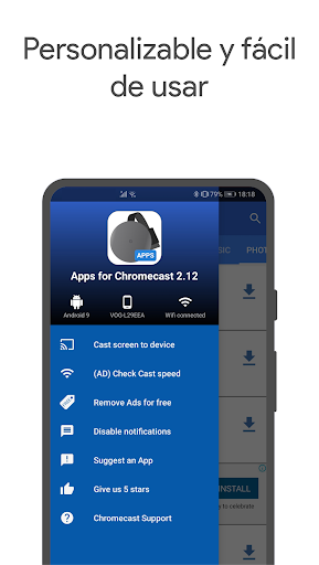Captura de pantalla de Apps para Chromecast