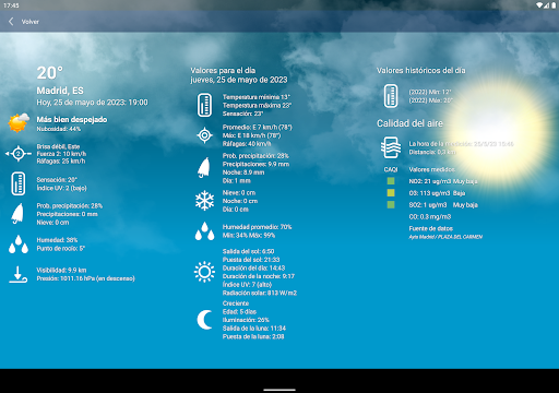 Captura de pantalla de El Tiempo España XL PRO