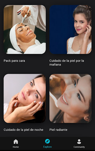 Captura de pantalla de cuidado piel y cuidado cara