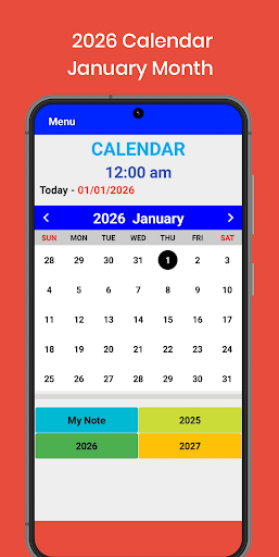 2026 Calendar screenshot