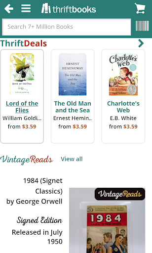 Captura de pantalla de ThriftBooks: New & Used Books