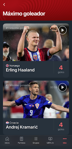 Captura de pantalla de UEFA EURO y Nations League