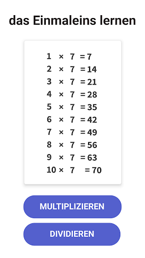 Einmaleins Mathe - Trainer 1x1 Screenshot