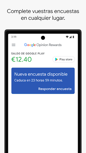 Captura de pantalla de Google Opinion Rewards