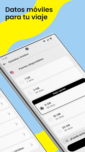 Captura de pantalla de Saily: la eSIM para viajar