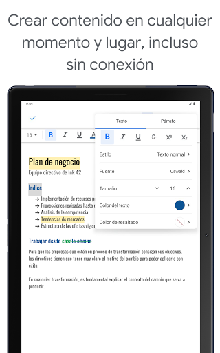 Captura de pantalla de Documentos de Google
