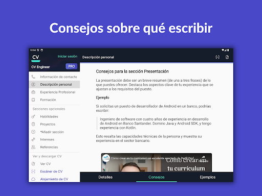 Captura de pantalla de Currículum Vítae - CV Engineer