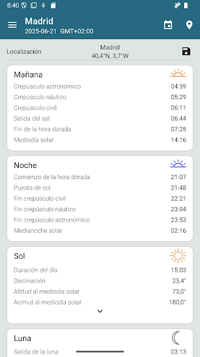 Captura de pantalla de Sun Position Pro