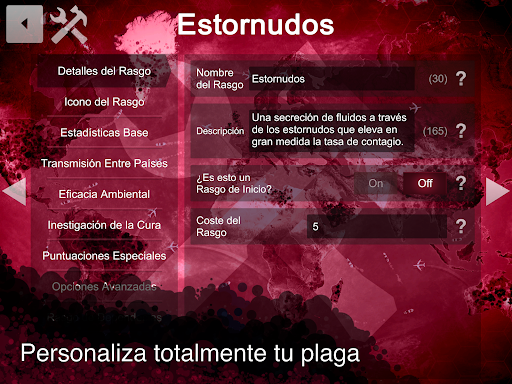 Captura de pantalla de Plague Inc Editor de Escenario