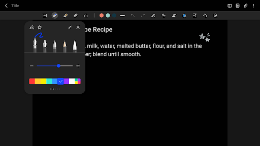 Captura de pantalla de Samsung Notes
