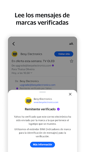 Captura de pantalla de Yahoo Mail – Organízate