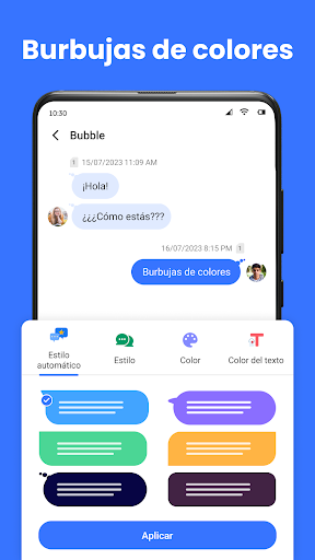 Captura de pantalla de Mensajes:Texto de mensajes SMS