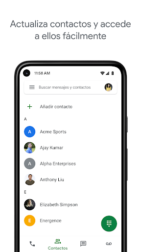 Captura de pantalla de Google Voice