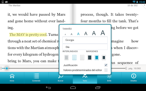 Captura de pantalla de NOOK