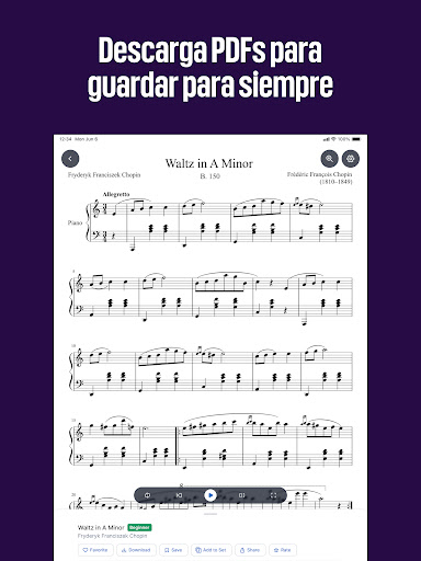 Captura de pantalla de MuseScore－Partituras y Acordes