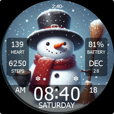 Captura de pantalla de Key WF55 Snowman Watch Face