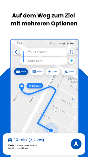 GPS, Karten Wegbeschreibung Screenshot