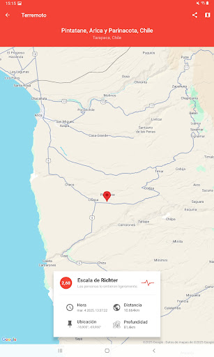 Captura de pantalla de Mis Alertas de Terremotos