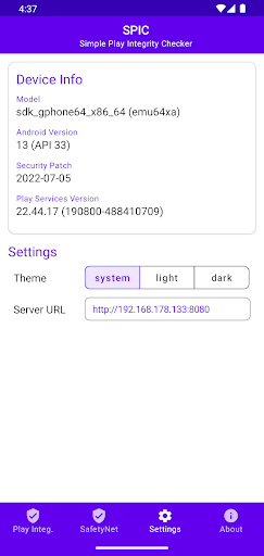 Captura de pantalla de SPIC - Play Integrity Checker