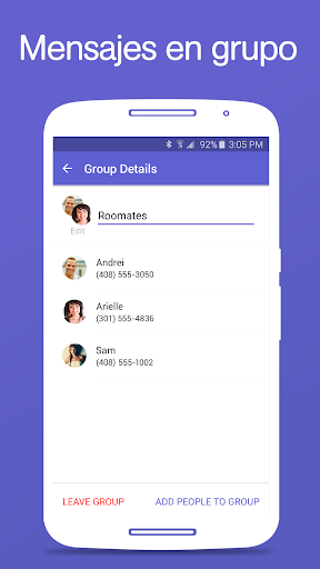 Captura de pantalla de TextFree: SMS y llamadas a USA