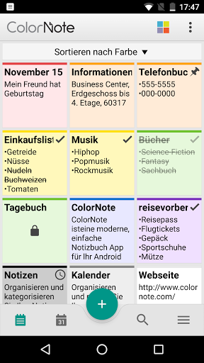 ColorNote Notepad Notizen Screenshot