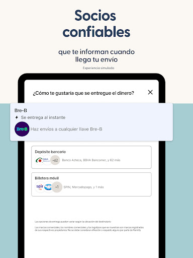 Captura de pantalla de Remitly: Envía dinero