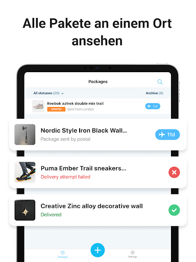 Sendungsverfolgung - paket app Screenshot