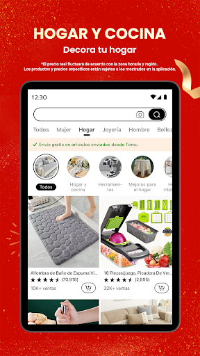 Captura de pantalla de Temu: compra como millonario