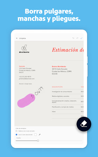 Captura de pantalla de Adobe Scan: escáner PDF con IA
