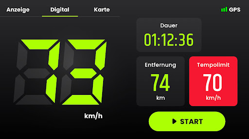 Geschwindigkeitsmesser GPS Screenshot