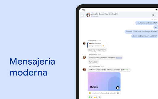 Captura de pantalla de Google Chat