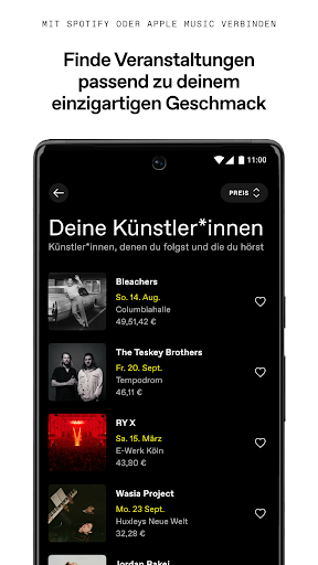 DICE: Live-Veranstaltungen Screenshot
