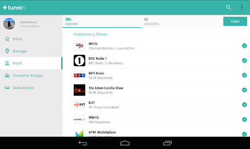 Captura de pantalla de TuneIn Radio Pro