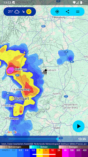 Regen-Alarm (Rain Alarm) Screenshot