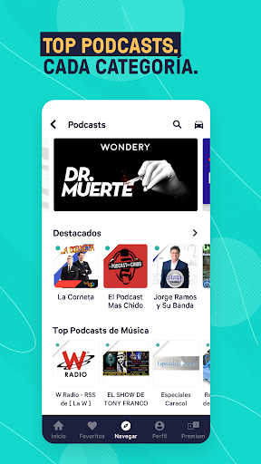 Captura de pantalla de TuneIn Radio: música, fm radio