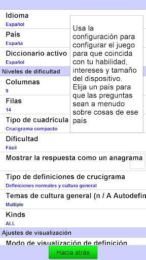 Captura de pantalla de Crucigrama Español