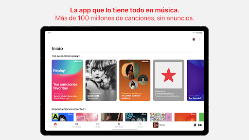 Captura de pantalla de Apple Music